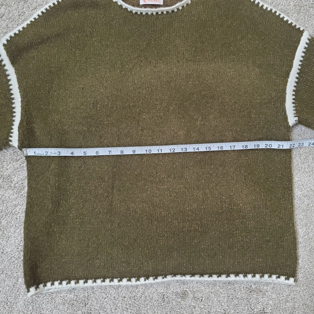 Kirundo Olive Green Sweater, Women's S (Baggy Fit), Slouchy Knit Jumper, EUC - Picture 3 of 9